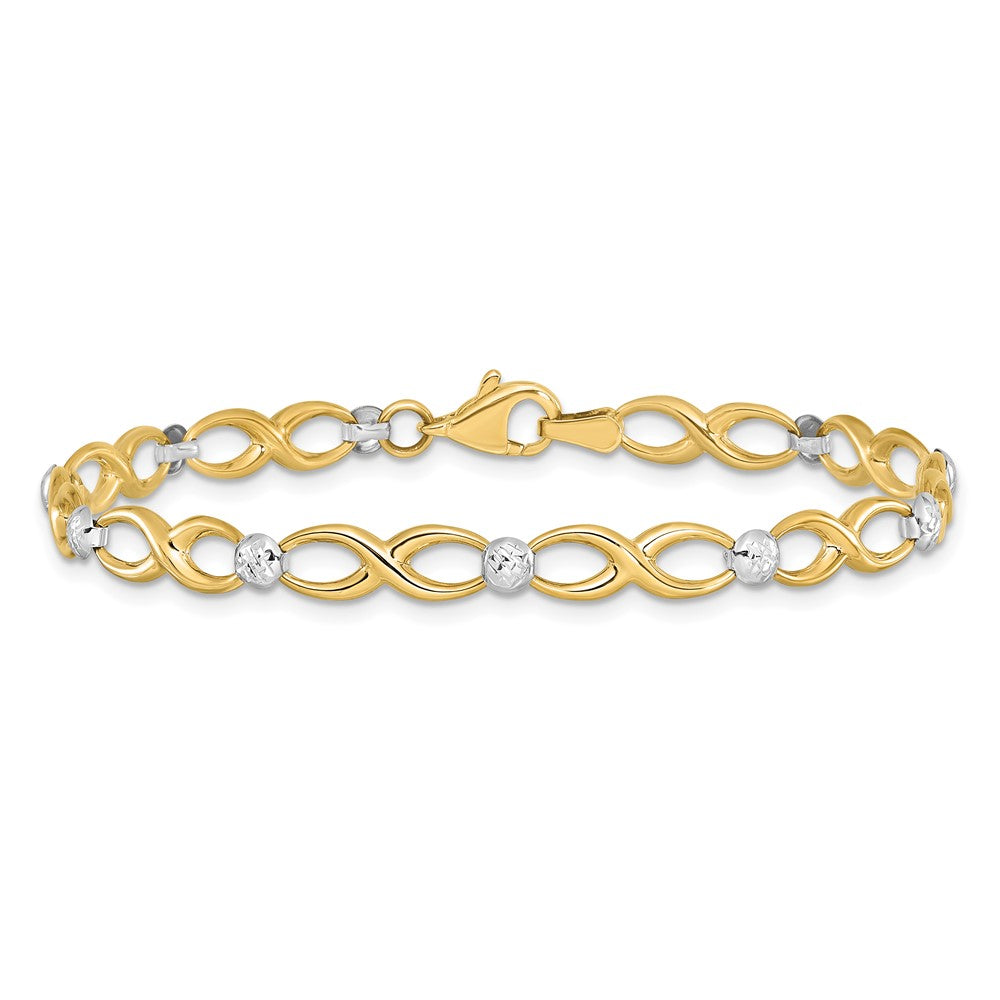 10K Bicolor Diamantiert Armband