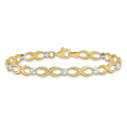 10K Bicolor Diamantiert Armband