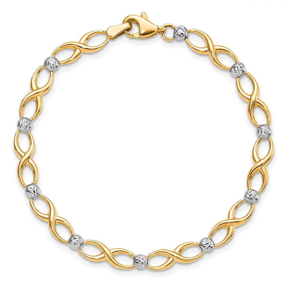 10K Bicolor Diamantiert Armband