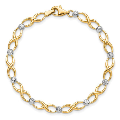 10K Bicolor Diamantiert Armband