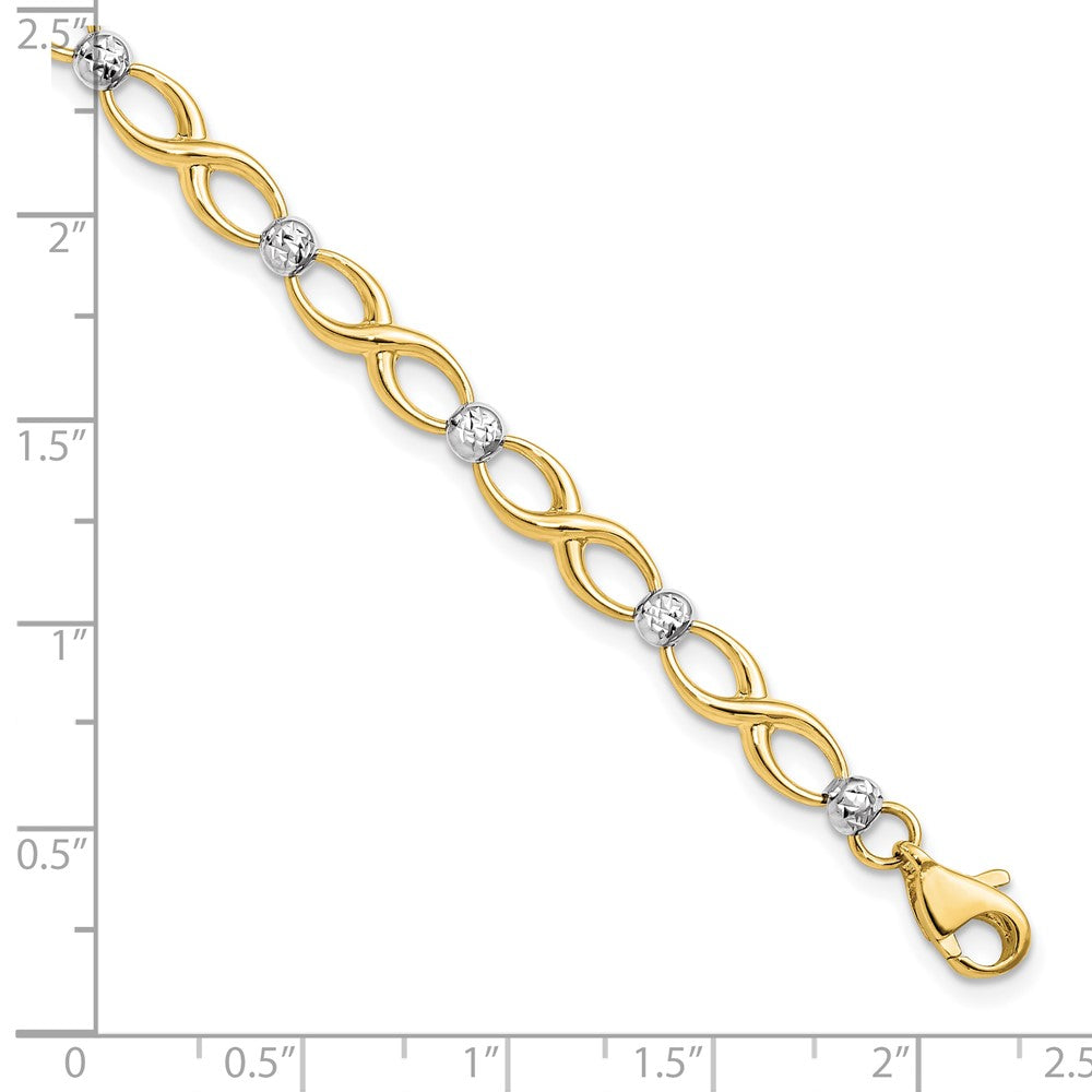 10K Bicolor Diamantiert Armband