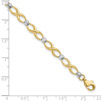 10K Bicolor Diamantiert Armband