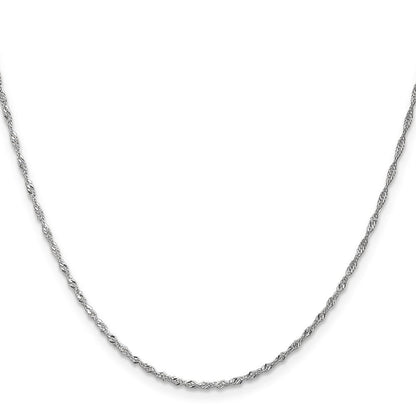 10K Weißgold 1.3mm Singapurkette Halskette