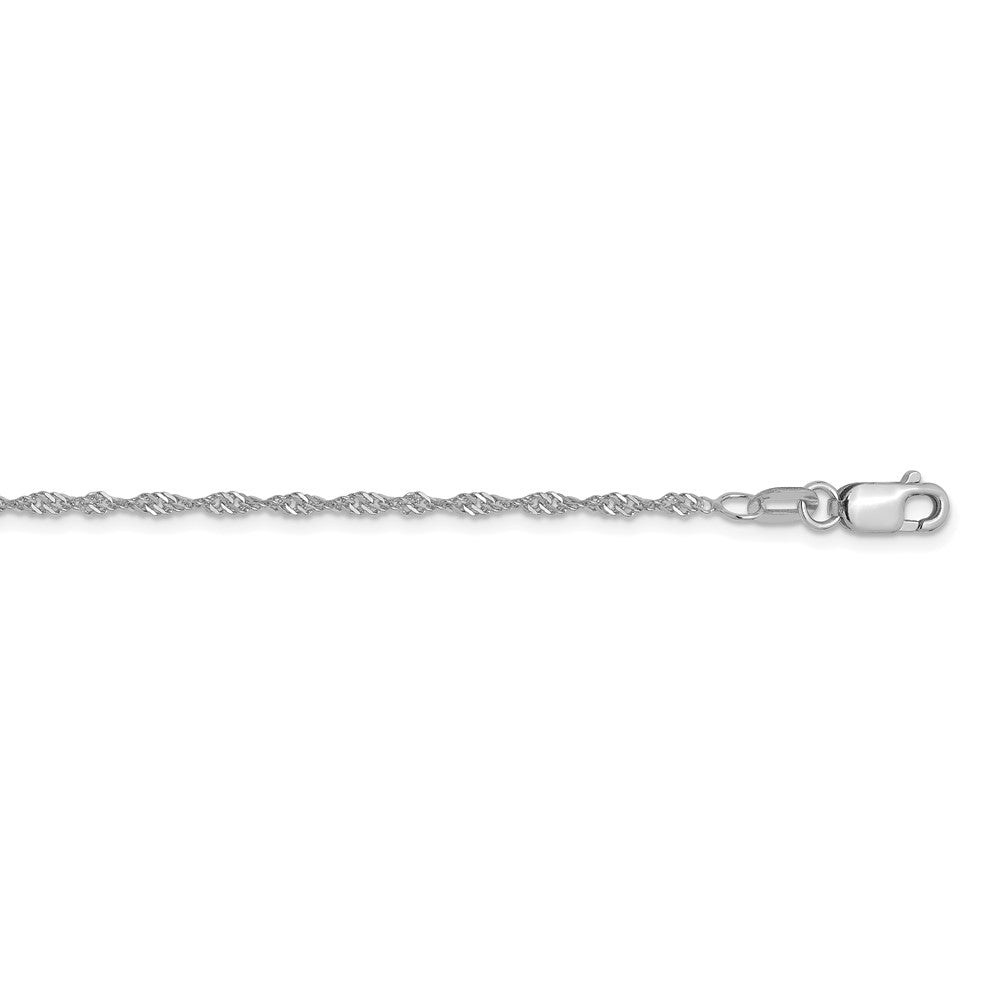 10K Weißgold 1.3mm Singapurkette Halskette