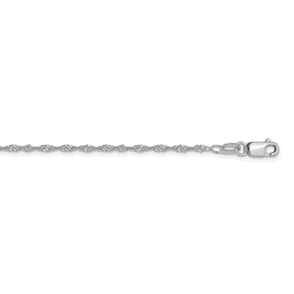 10K Weißgold 1.3mm Singapurkette Halskette
