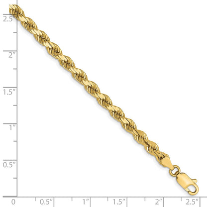 10K Gelbgold 4mm Diamantiert Kordel Halskette