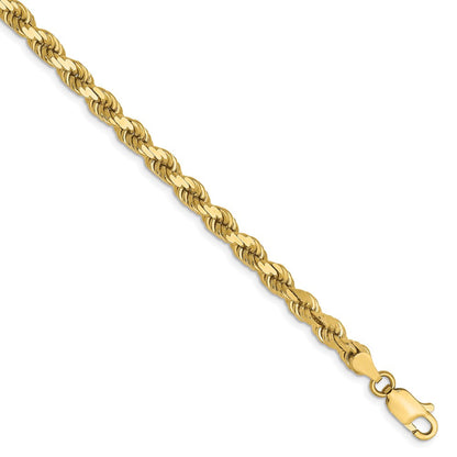 10K Gelbgold 4mm Diamantiert Kordel Halskette