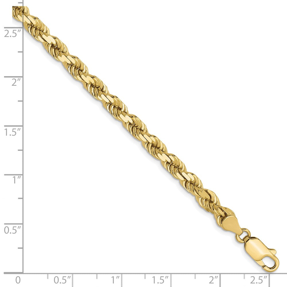 10K Gelbgold 4.5mm Diamantiert Kordel Halskette