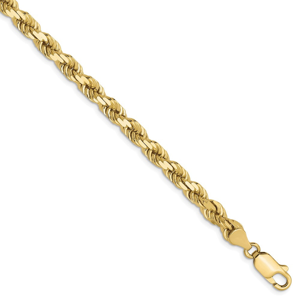 10K Gelbgold 4.5mm Diamantiert Kordel Halskette