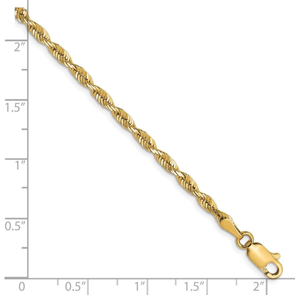 10K Gelbgold 2.75mm Diamantiert Leicht Kordel Halskette