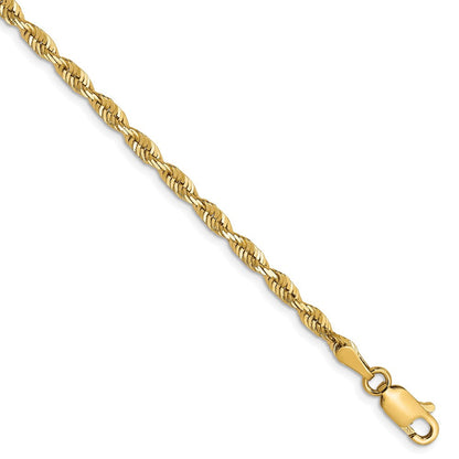 10K Gelbgold 2.75mm Diamantiert Leicht Kordel Halskette