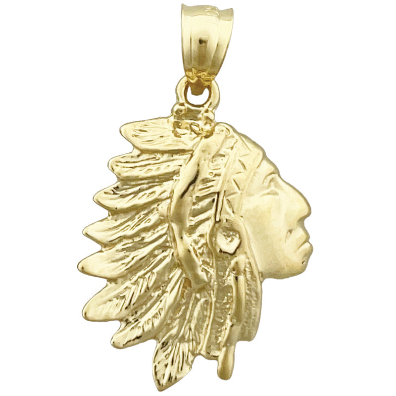 14K Gold Indianerkopf-Charm