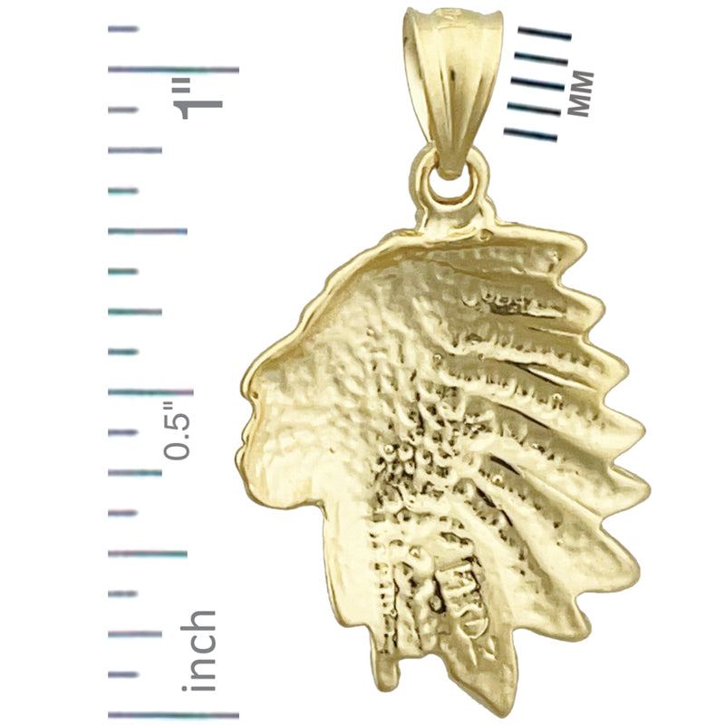 14K Gold Indianerkopf-Charm