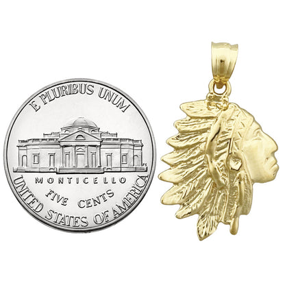 14K Gold Indianerkopf-Charm