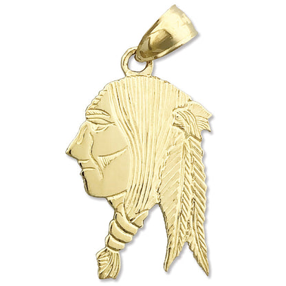 14K Gold Charm „Weiser Indianer“