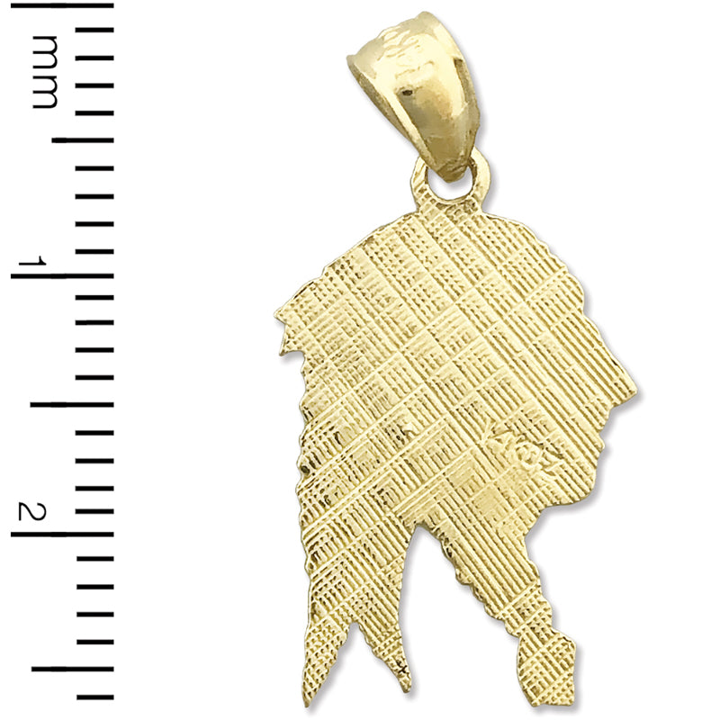 14K Gold Charm „Weiser Indianer“