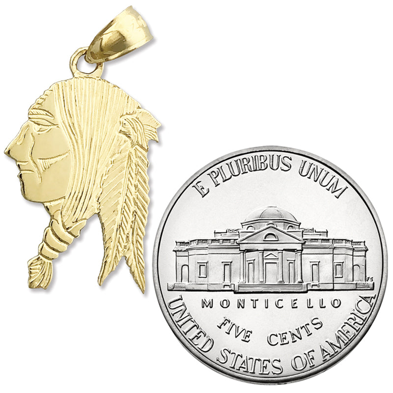 14K Gold Charm „Weiser Indianer“
