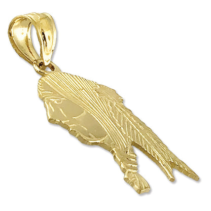 14K Gold Charm „Weiser Indianer“