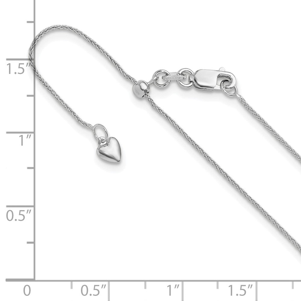 10K Weißgold Verstellbar.8mm Weizen Halskette