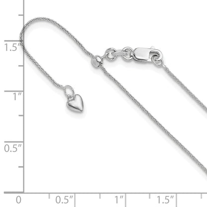 10K Weißgold Verstellbar.8mm Weizen Halskette