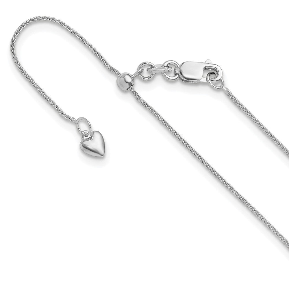 10K Weißgold Verstellbar.8mm Weizen Halskette