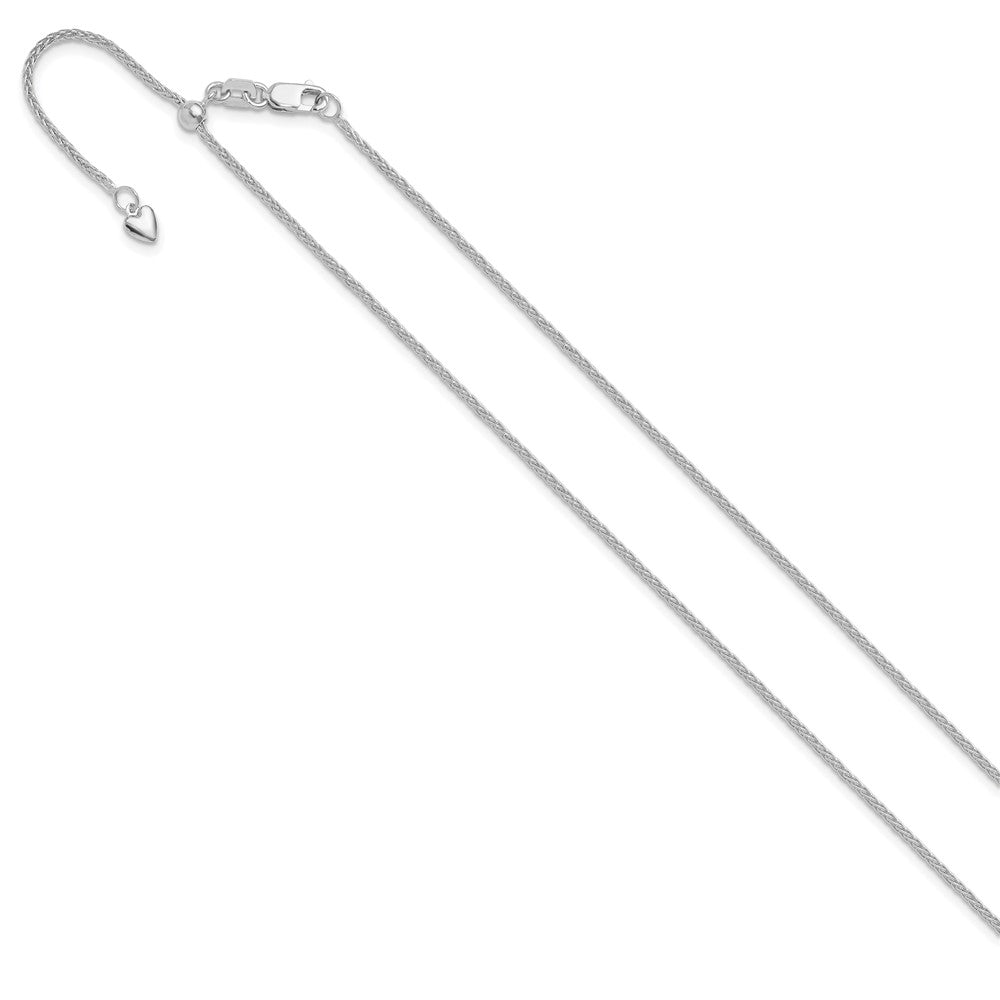 10K Weißgold Verstellbar 1.35mm Weizen Halskette