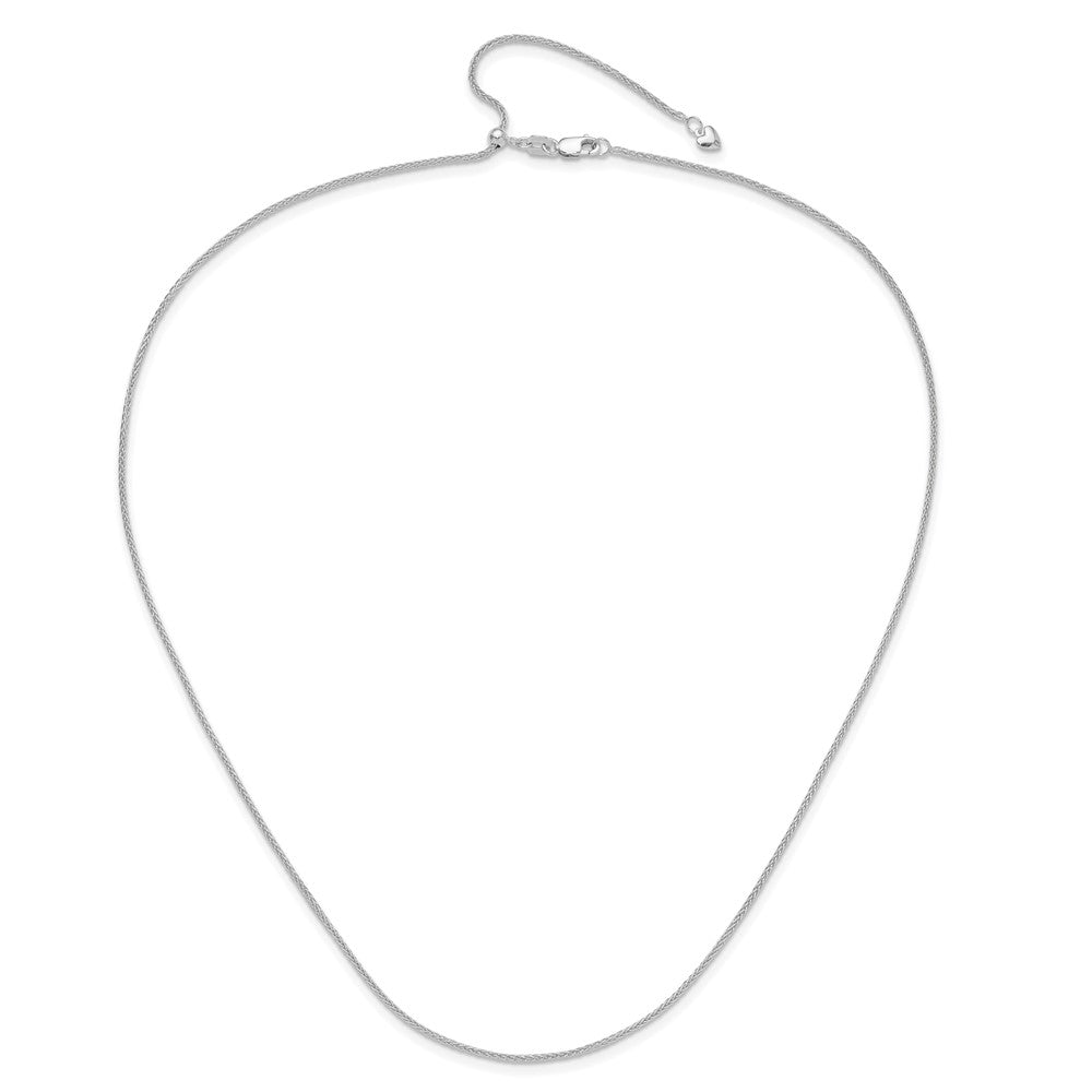 10K Weißgold Verstellbar 1.35mm Weizen Halskette