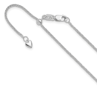 10K Weißgold Verstellbar 1.35mm Weizen Halskette