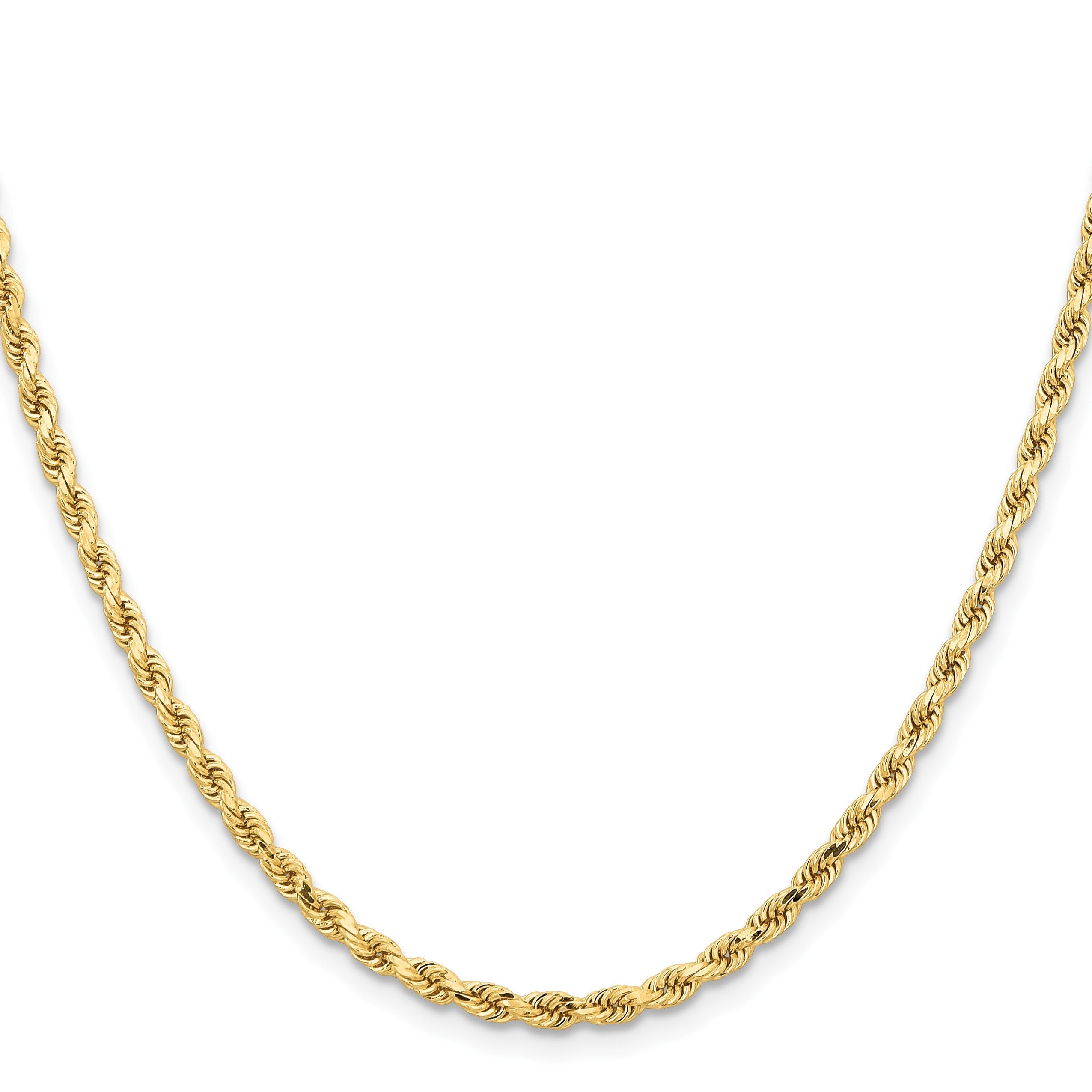 10K Gelbgold 3.25mm Diamantiert Kordel Halskette