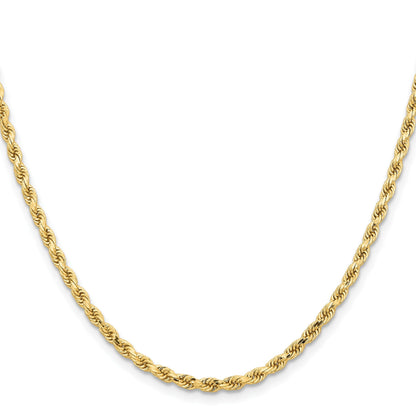 10K Gelbgold 3.25mm Diamantiert Kordel Halskette