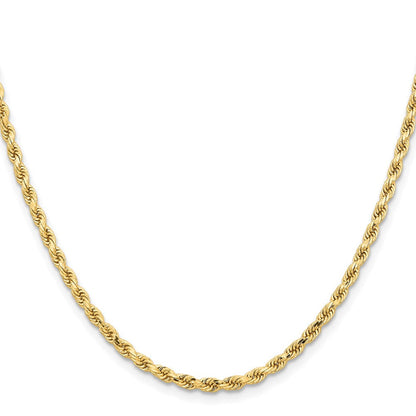 10K Gelbgold 3.25mm Diamantiert Kordel Halskette
