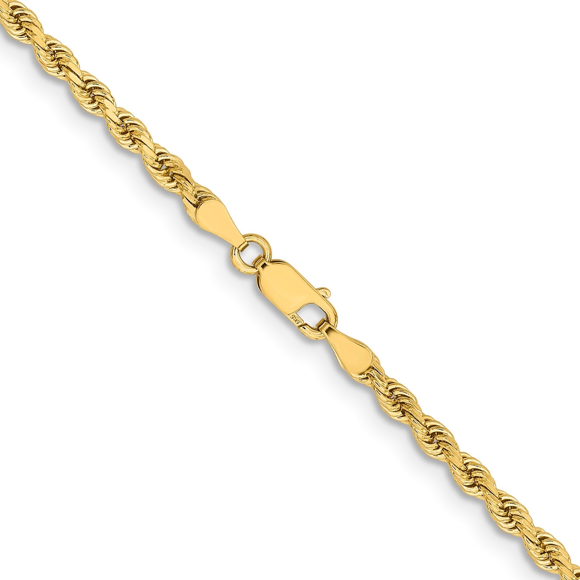 10K Gelbgold 3.25mm Diamantiert Kordel Halskette