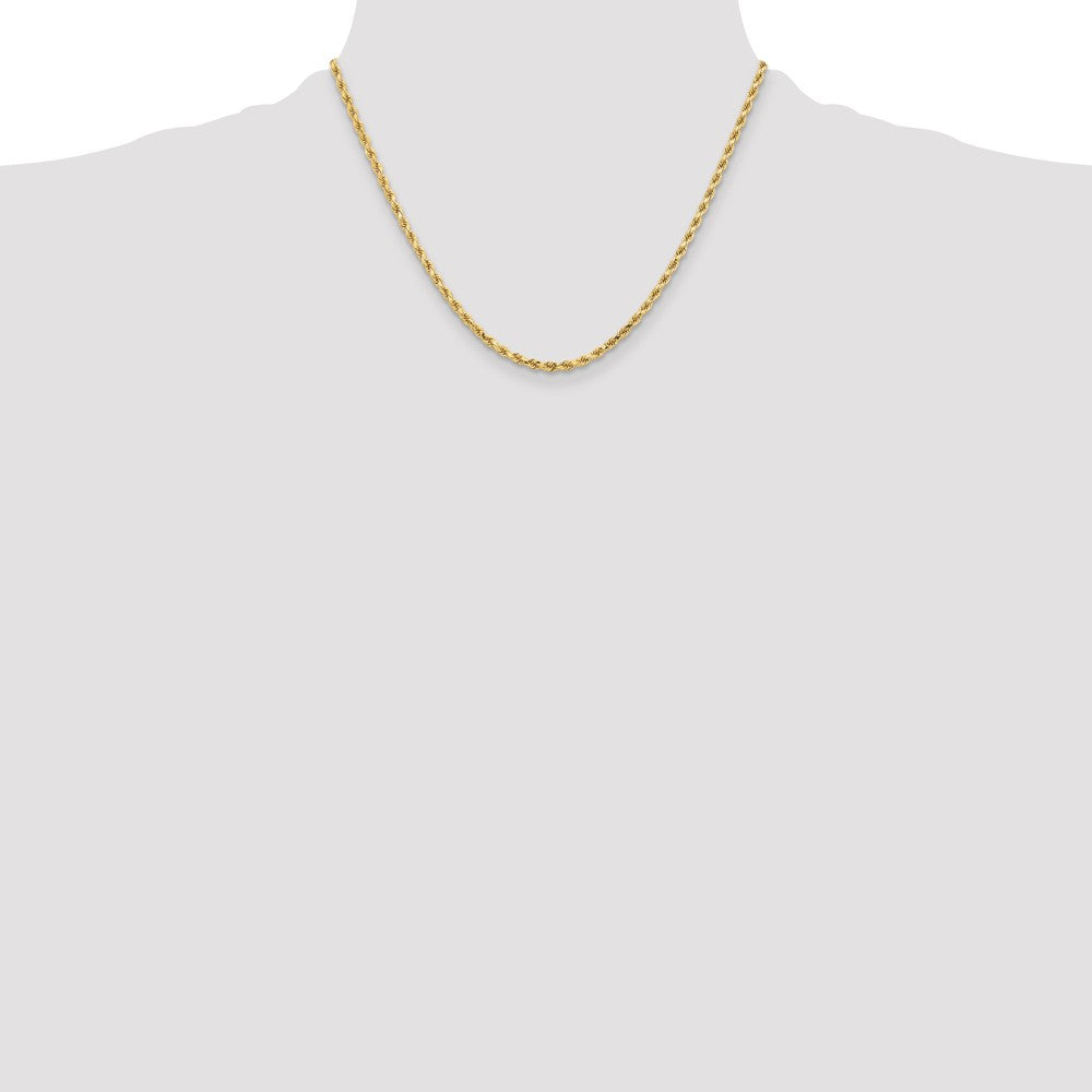 10K Gelbgold 3.25mm Diamantiert Kordel Halskette