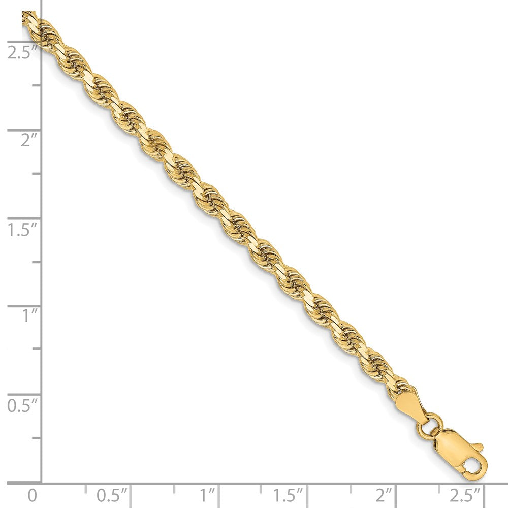 10K Gelbgold 3.25mm Diamantiert Kordel Gliederarmband