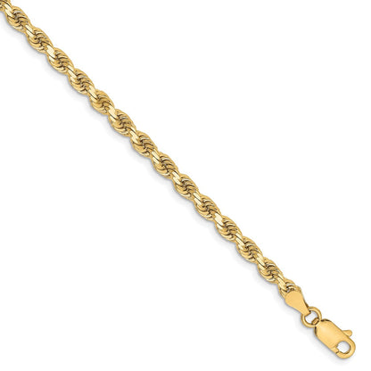 10K Gelbgold 3.25mm Diamantiert Kordel Gliederarmband