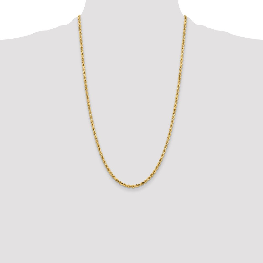 10K Gelbgold 3.75mm Diamantiert Kordel Halskette