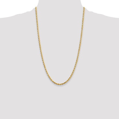 10K Gelbgold 3.75mm Diamantiert Kordel Halskette