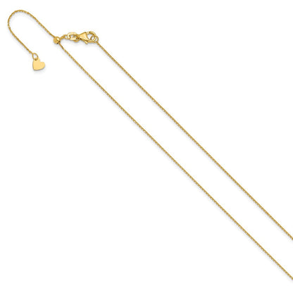 22 Zoll 10K Gelbgold Verstellbar 1mm Diamantiert Ankerkette Halskette