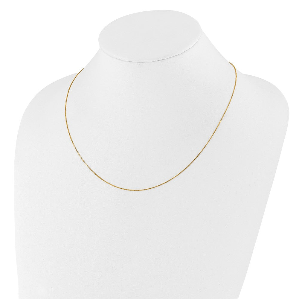 22 Zoll 10K Gelbgold Verstellbar 1mm Diamantiert Ankerkette Halskette