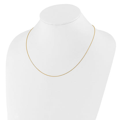 22 Zoll 10K Gelbgold Verstellbar 1mm Diamantiert Ankerkette Halskette
