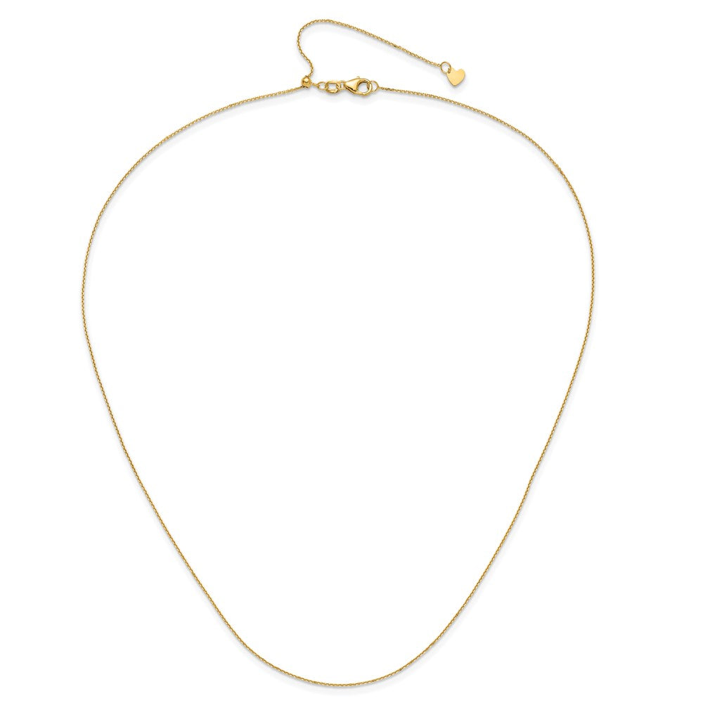 22 Zoll 10K Gelbgold Verstellbar 1mm Diamantiert Ankerkette Halskette