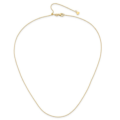 22 Zoll 10K Gelbgold Verstellbar 1mm Diamantiert Ankerkette Halskette