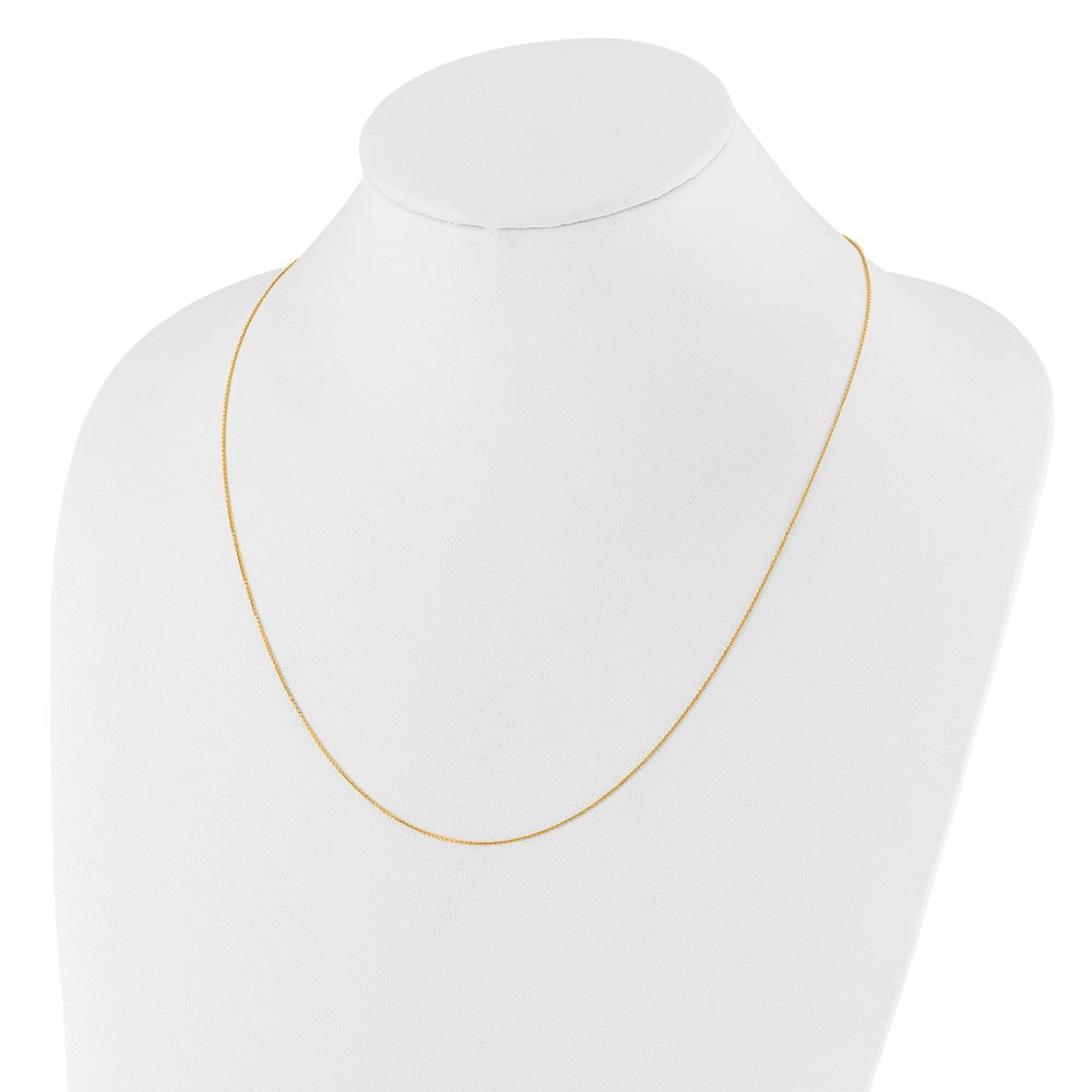 22 Zoll 10K Gelbgold Verstellbar 1mm Diamantiert Ankerkette Halskette