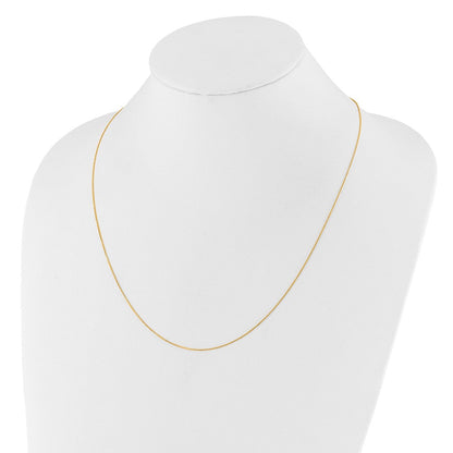 22 Zoll 10K Gelbgold Verstellbar 1mm Diamantiert Ankerkette Halskette