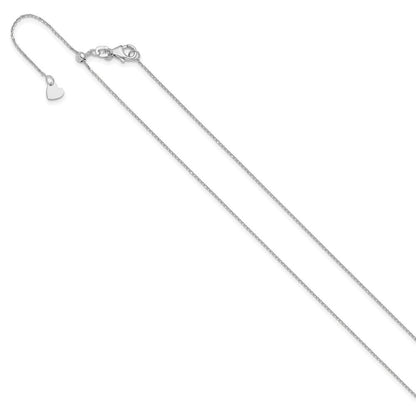 22 Zoll 10K Weißgold Verstellbar 1mm Diamantiert Ankerkette Halskette
