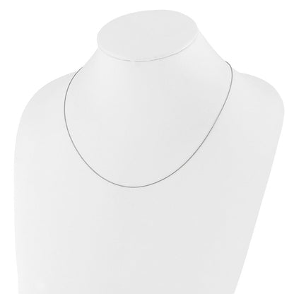 22 Zoll 10K Weißgold Verstellbar 1mm Diamantiert Ankerkette Halskette