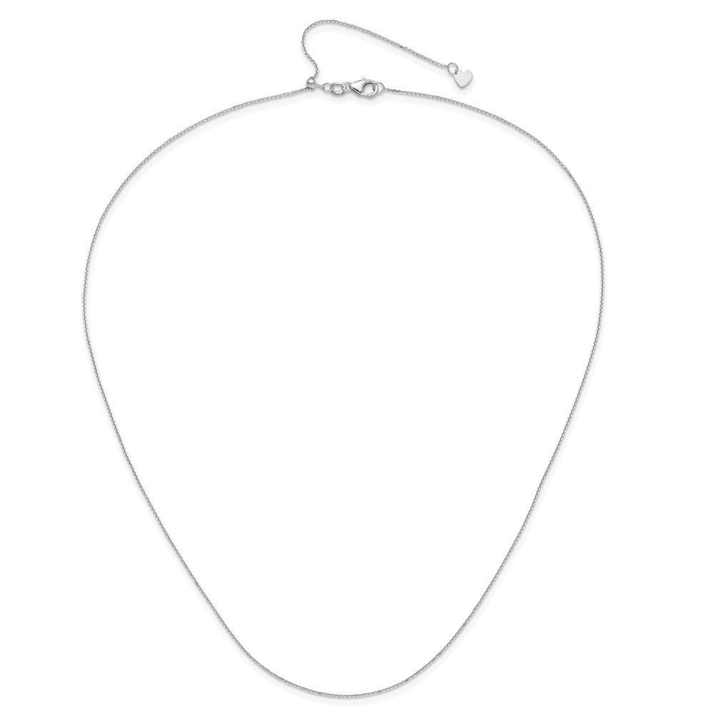 22 Zoll 10K Weißgold Verstellbar 1mm Diamantiert Ankerkette Halskette