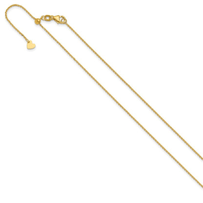 22 Zoll 10K Gelbgold Verstellbar 1.1mm Diamantiert Ankerkette Halskette