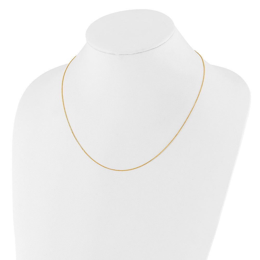 22 Zoll 10K Gelbgold Verstellbar 1.1mm Diamantiert Ankerkette Halskette