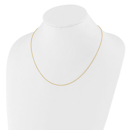 22 Zoll 10K Gelbgold Verstellbar 1.1mm Diamantiert Ankerkette Halskette